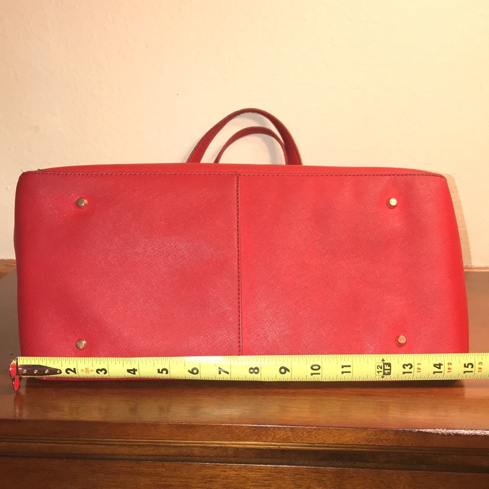 DKNY Large Saffiano Leather Tote and Wallet, Red - Picture 7 of 16